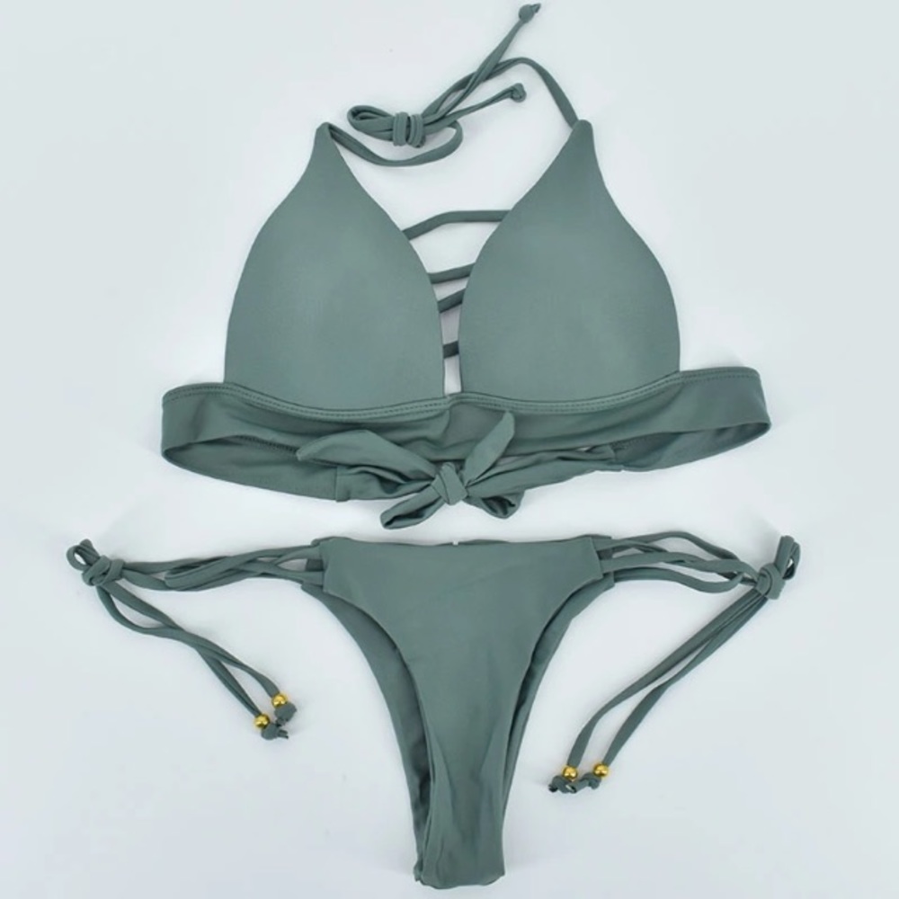 Green Sexy Cheeky Brazilian Bikini - Picture 2 of 8